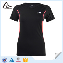 Nylon Elastane Women Running Wear with Short Sleeve